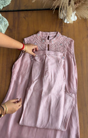 Radhika hand work high neck Coords- Baby Peach