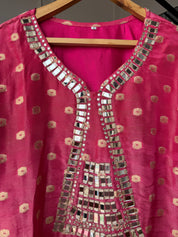 Yashasvi Short Kurta Farshi Salwar Dress- Pink
