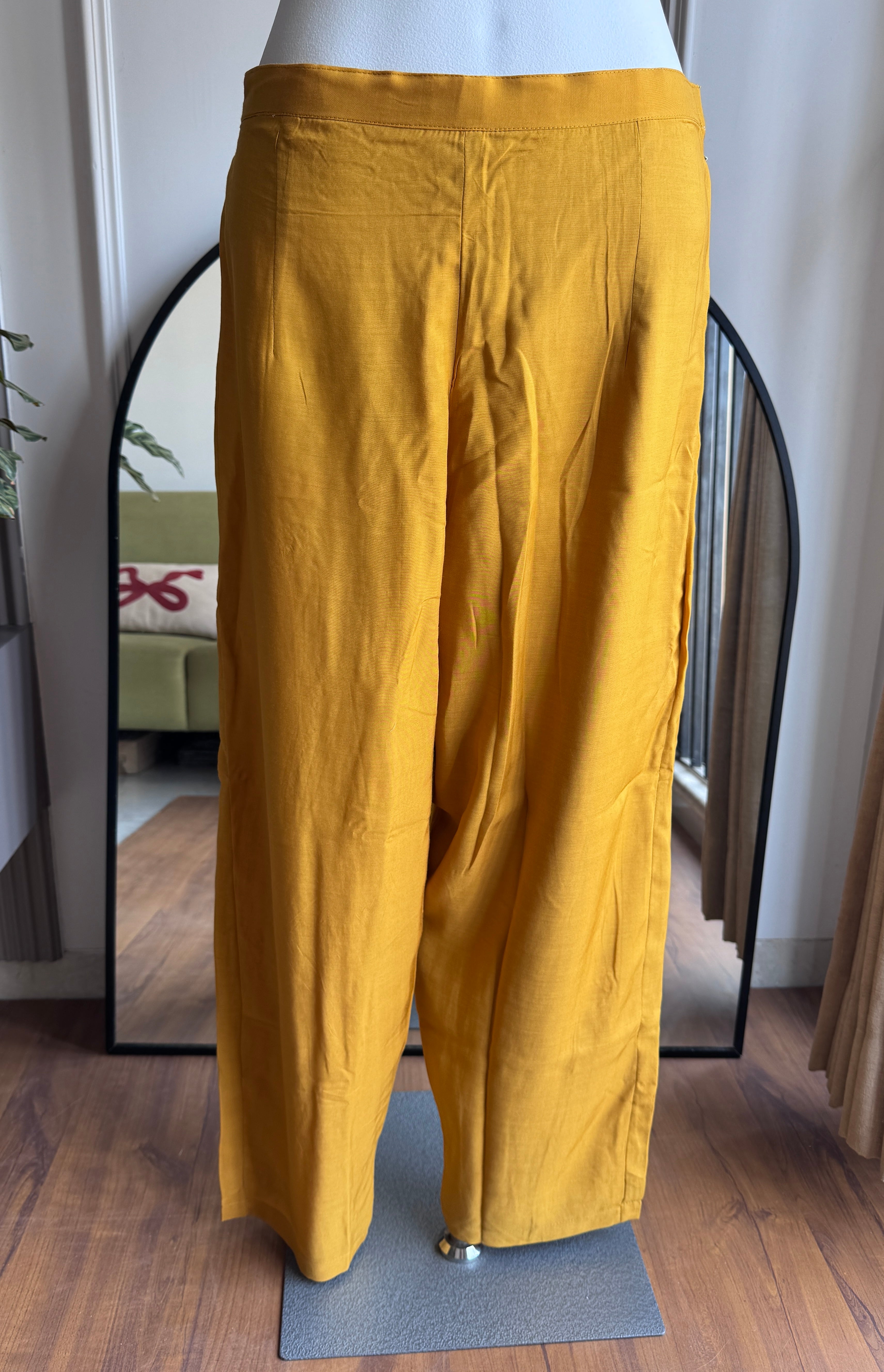 Julie Handwork Mul Chanderi Deess- Musturd Yellow