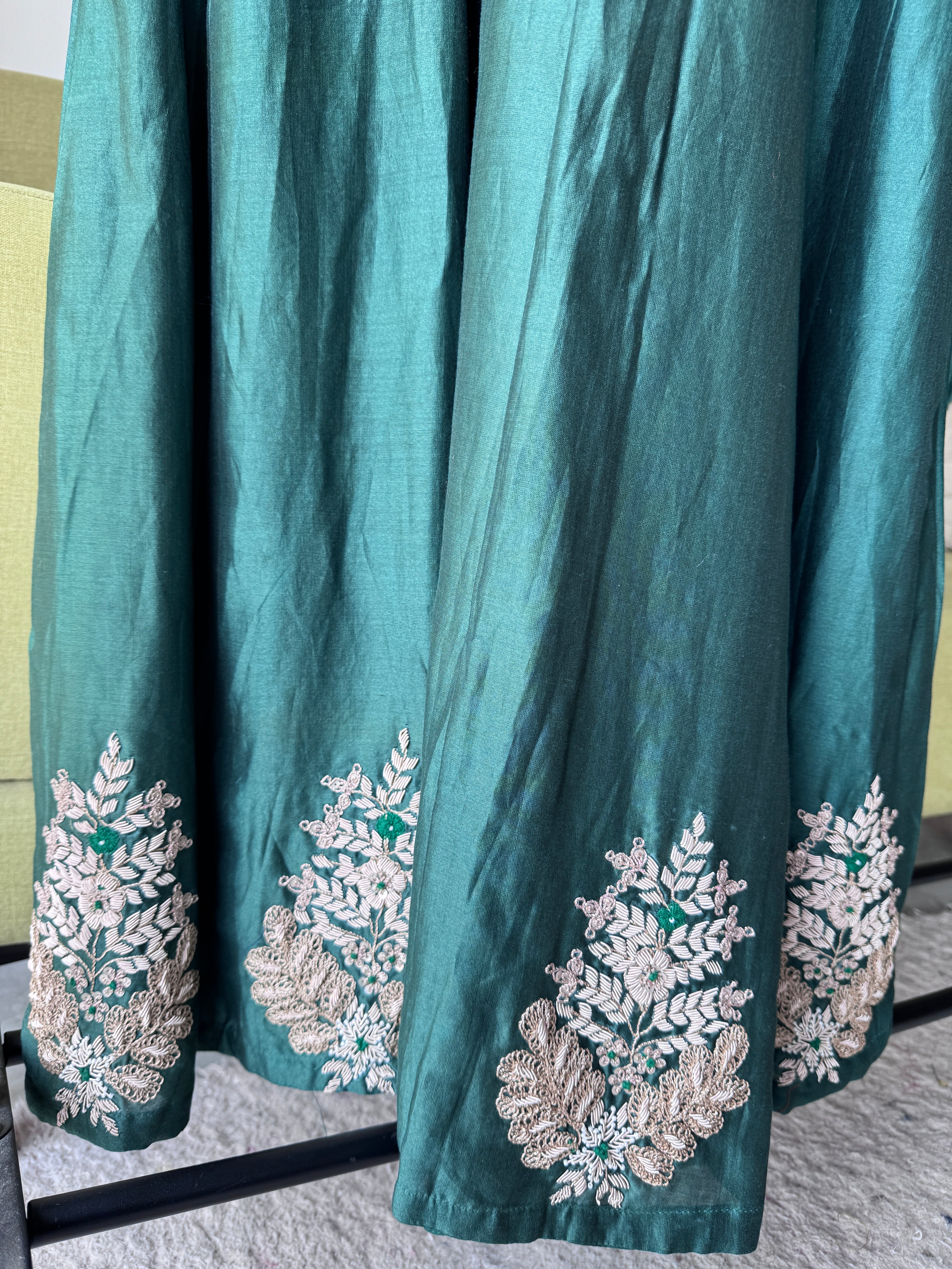 Pavithra Handwork Anarkali Dress- Green