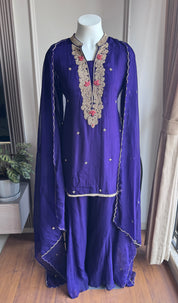 Tina Handwork Dress- Purple