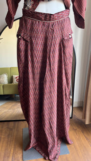 Vanya Ajrakh Print Coord Set- Brown