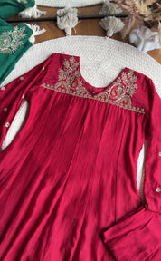 Meera Handwork Suit Set - Red