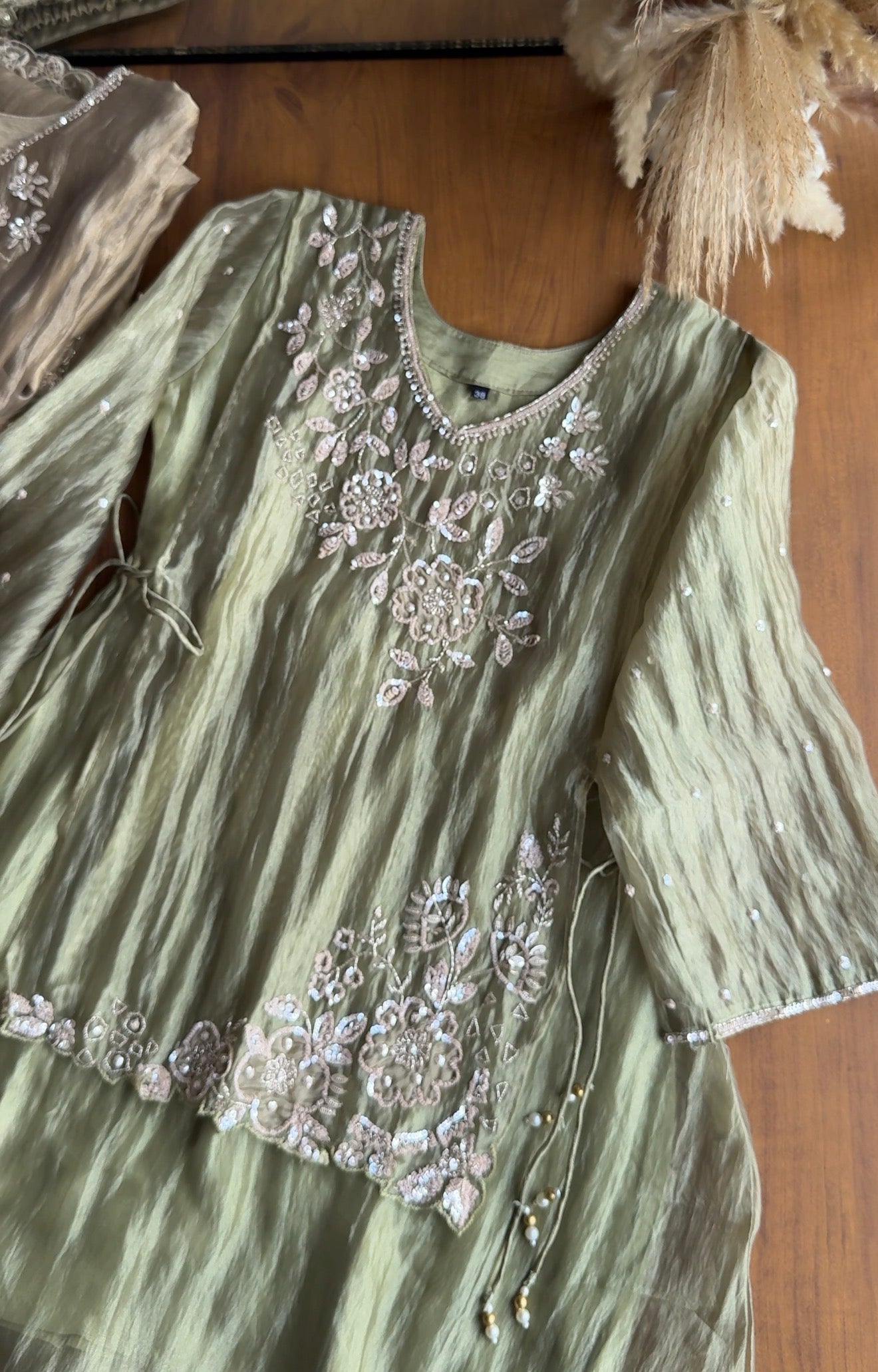 Chandni Hand Work Coords- Pastel Green