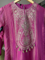 Lisha Tissue Aline Dress- Pinkish Wine