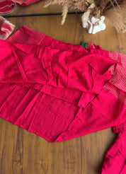 Shanaya Handwork Mul Chanderi With Tissue Stripe Dress- Pink
