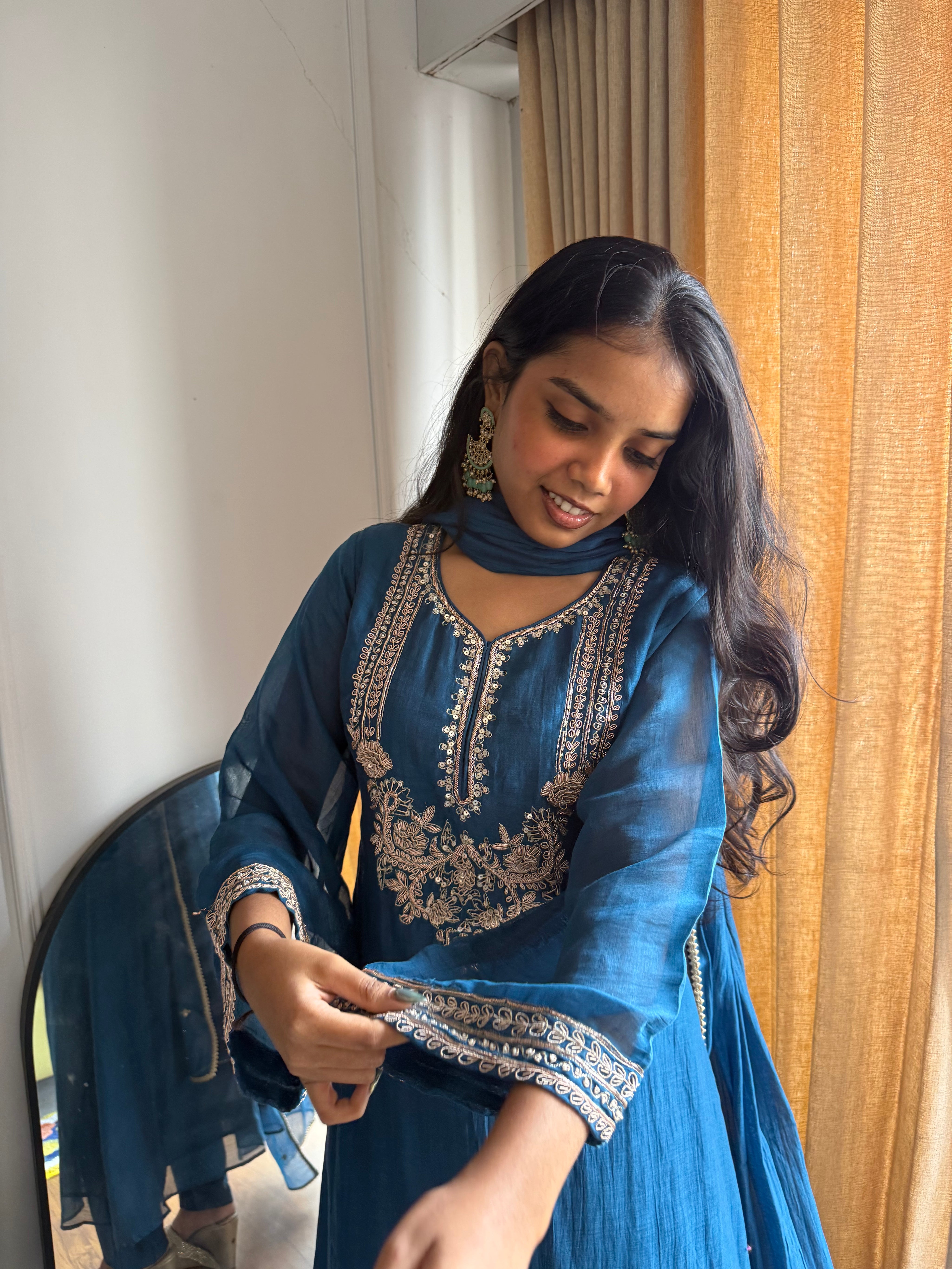 Neha Handzardosi Work Dress- Blue