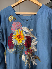 Janvi Embroided Dress- Blue