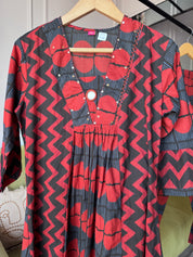 Ravina Abstract Cotton Coords  - Red