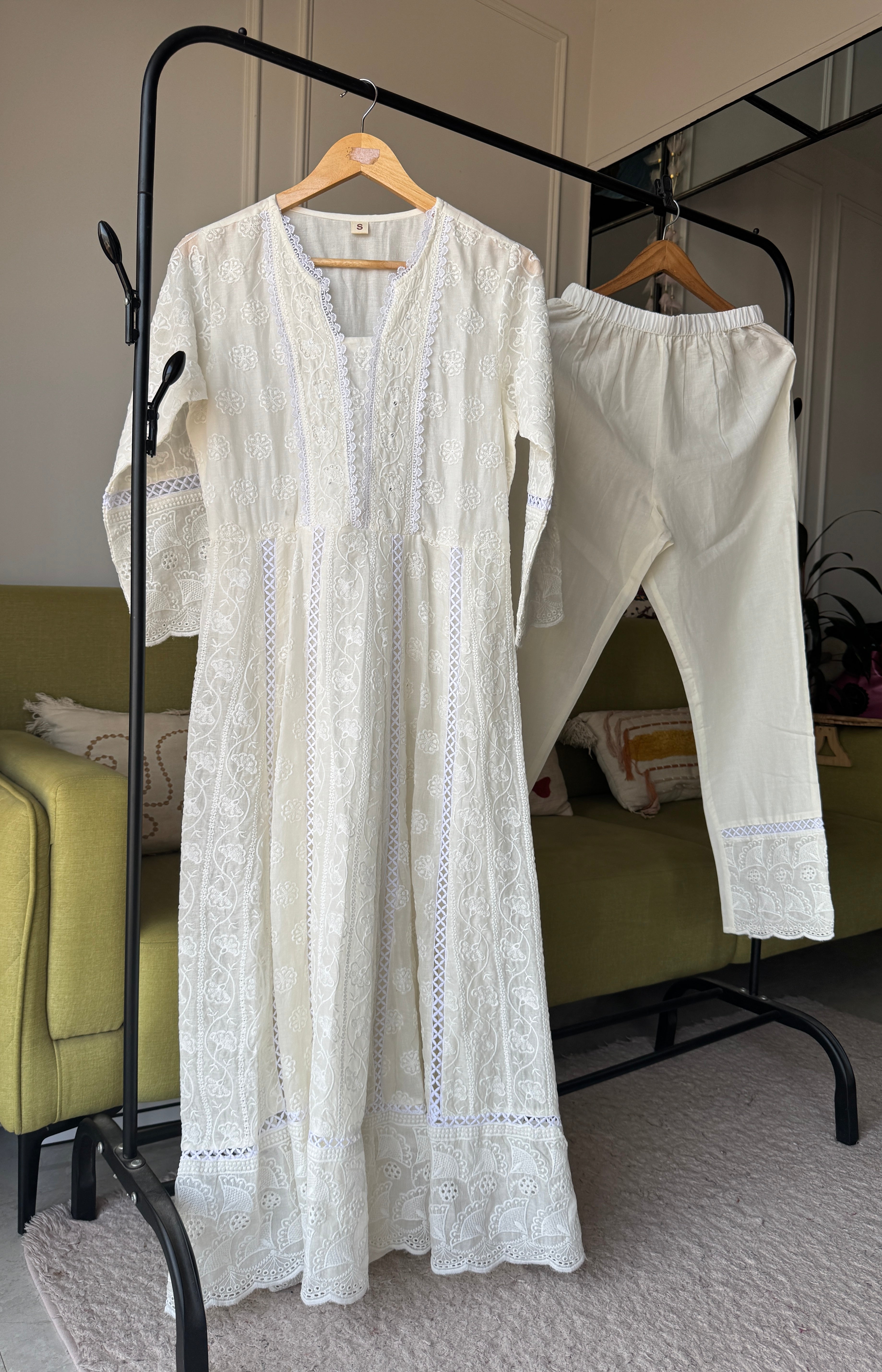 Payal Lakhnawi Anarkali Dress- White