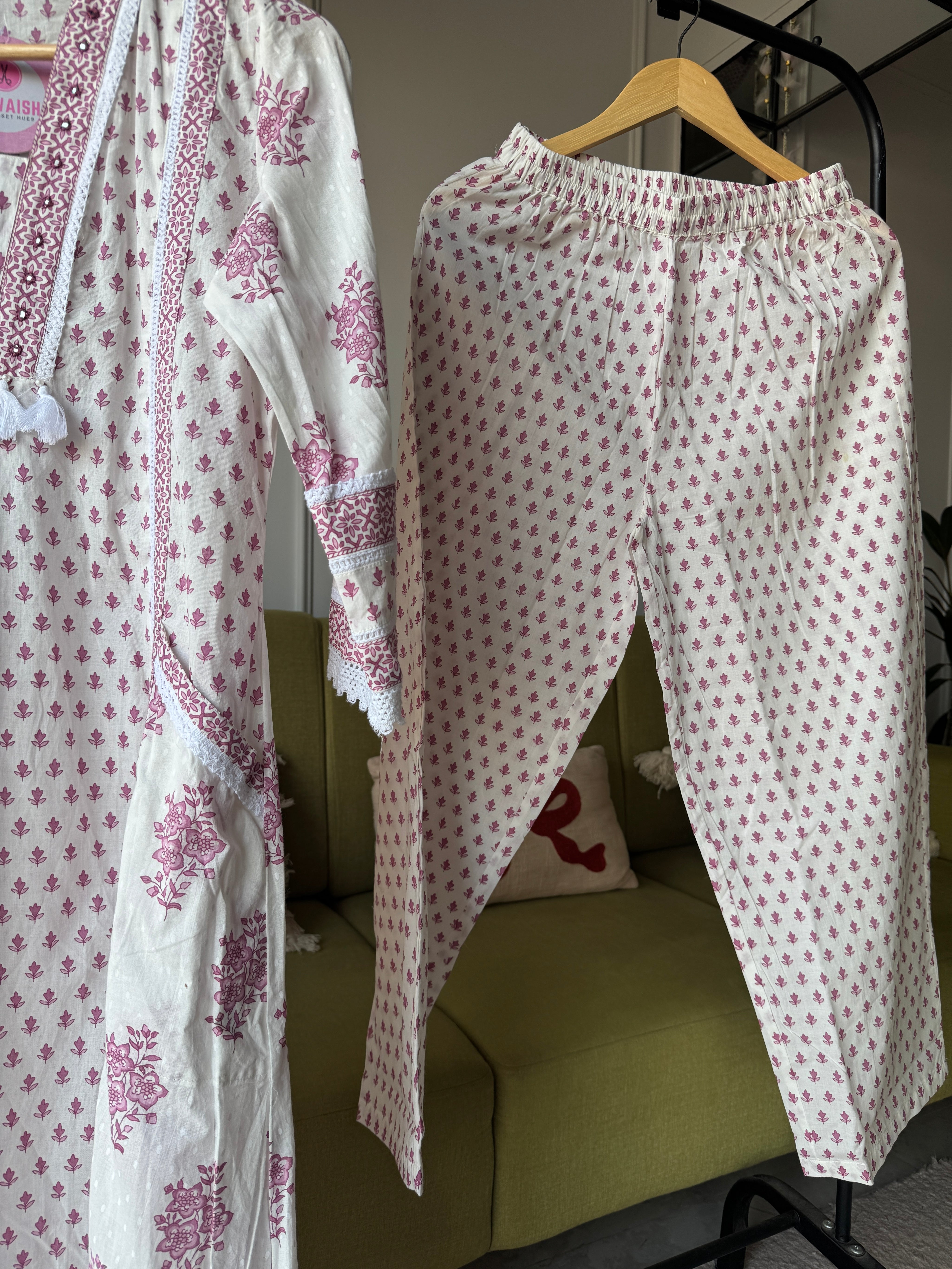 Pihu Bell Sleeves Print Cotton Dress