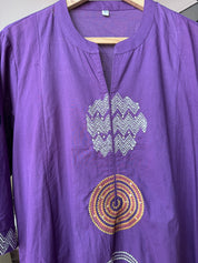 Lina Embroided Aline Dress- Purple