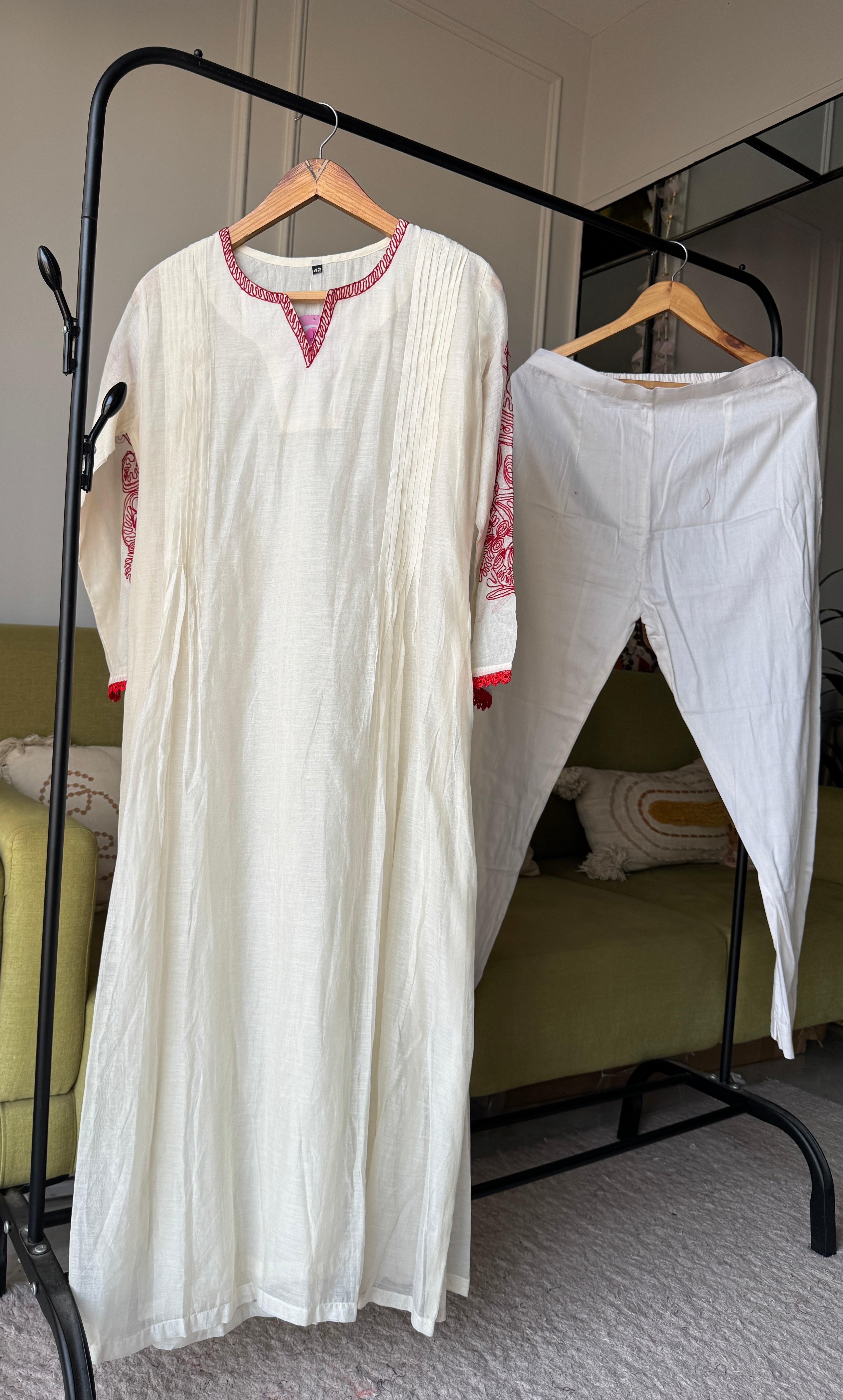 Hina Embroided Dupatta Lace Work Dress