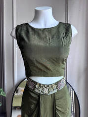 Kirti Handwork Skirt With Jacket Style - Green