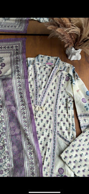 Pihu V Neck Block Printed Aline Mul Cotton Dress