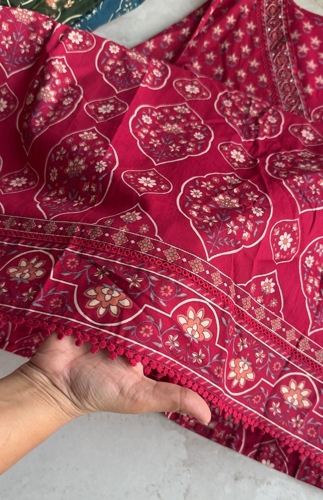 Niyati Cotton Anarkali Dress-Pink