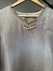 Vedika Tissue Organza Dress- Grey