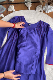 Shama Knot Work Mul Chanderi Dress- Purple💙