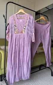 Maya Embroided Dress- Lilac