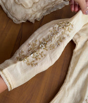 Shruti Handwork Mul Chanderi Dress - Ivory