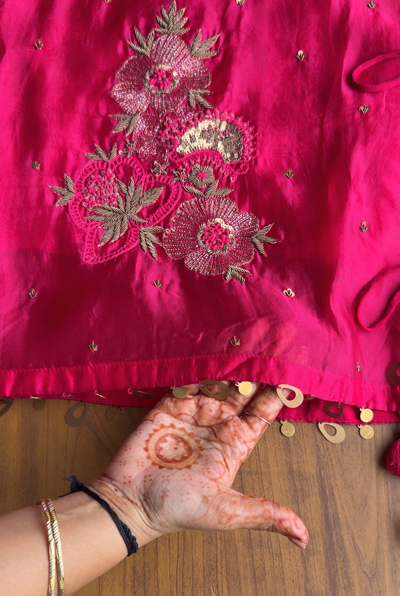 Sanjana Three Piece Indowestern With Super Flare Palazzo Pants- Pink