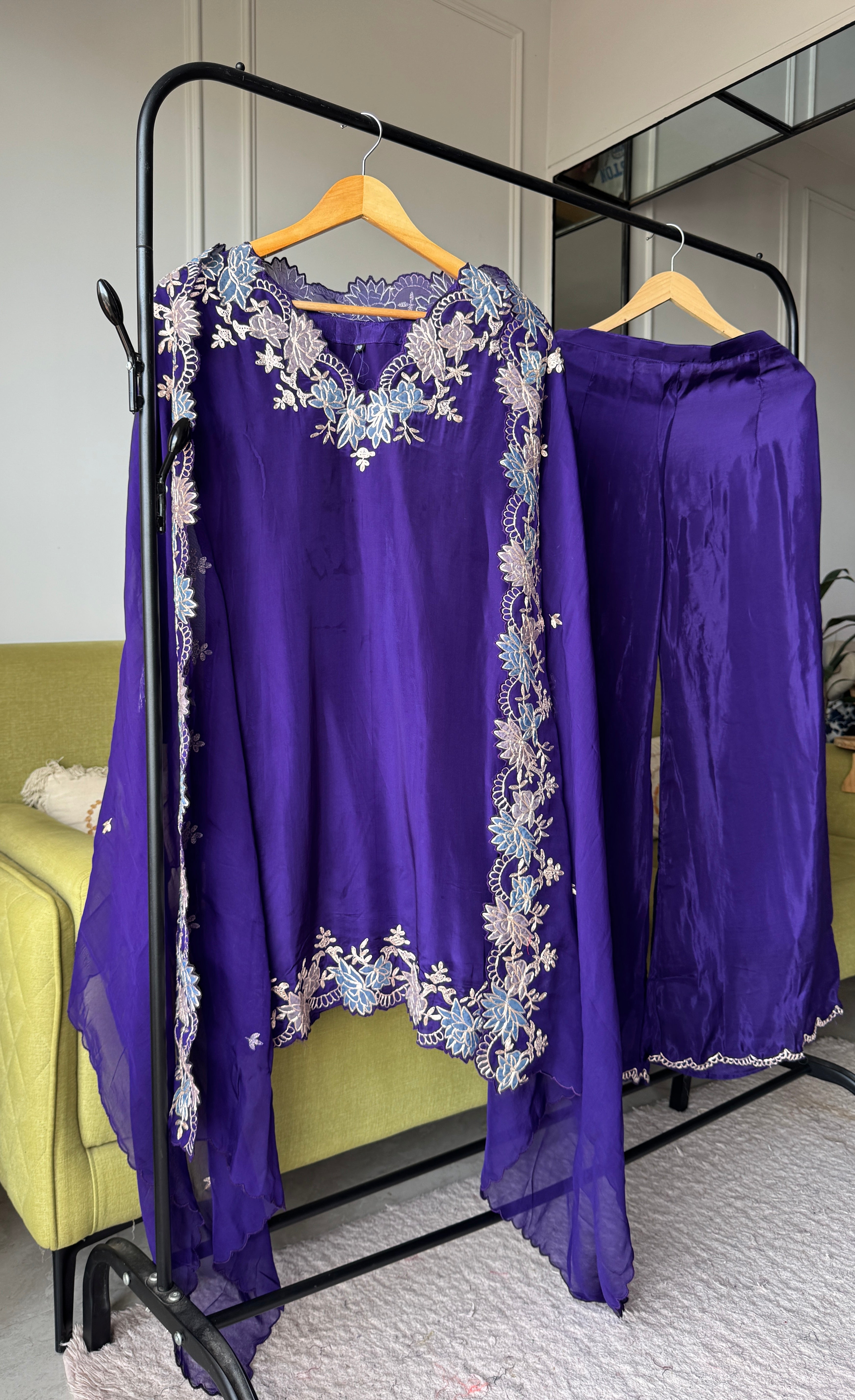 Apurva Silk Scalloped Leather Work Dress