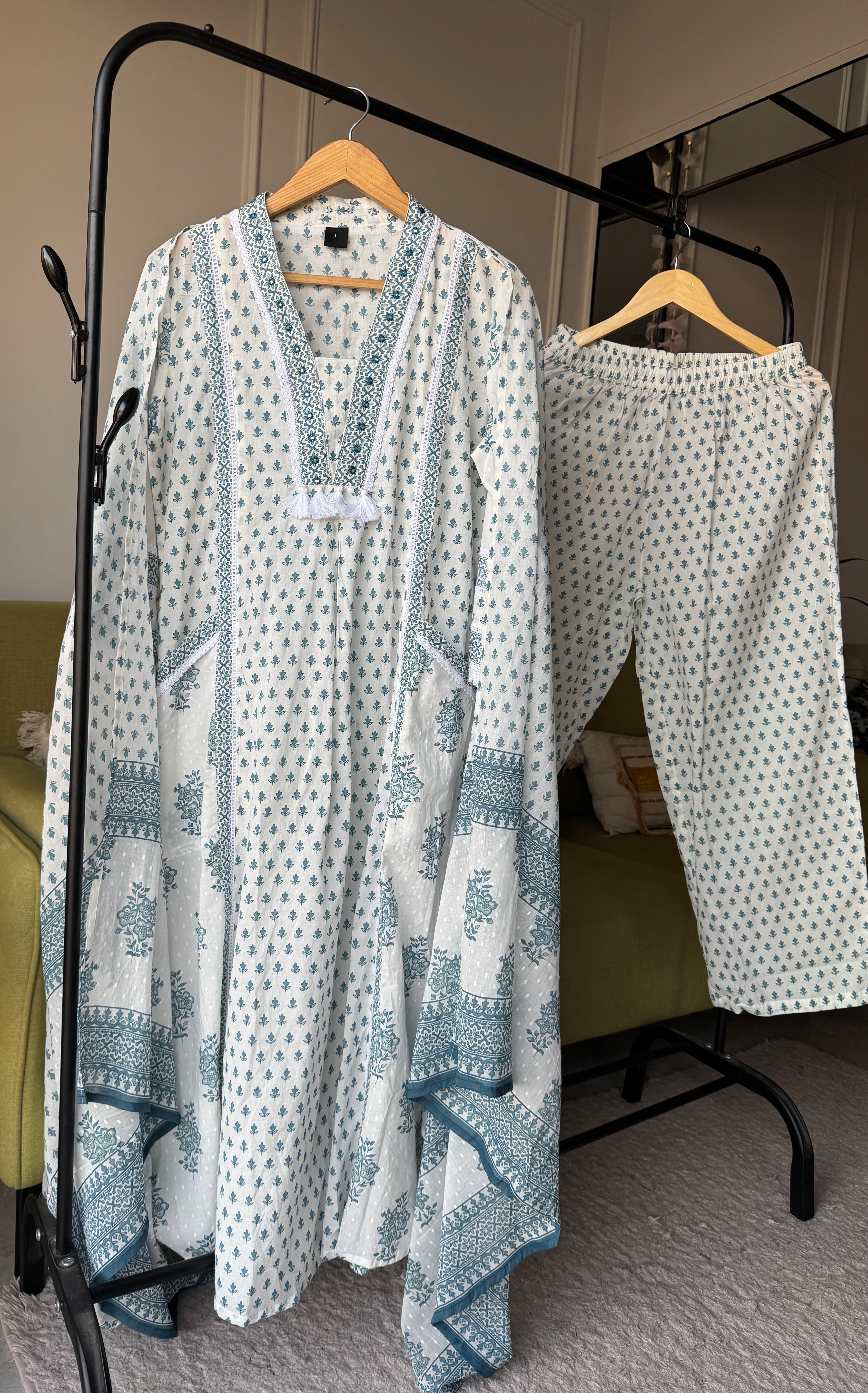 Pihu Bell Sleeves Print Cotton Dress