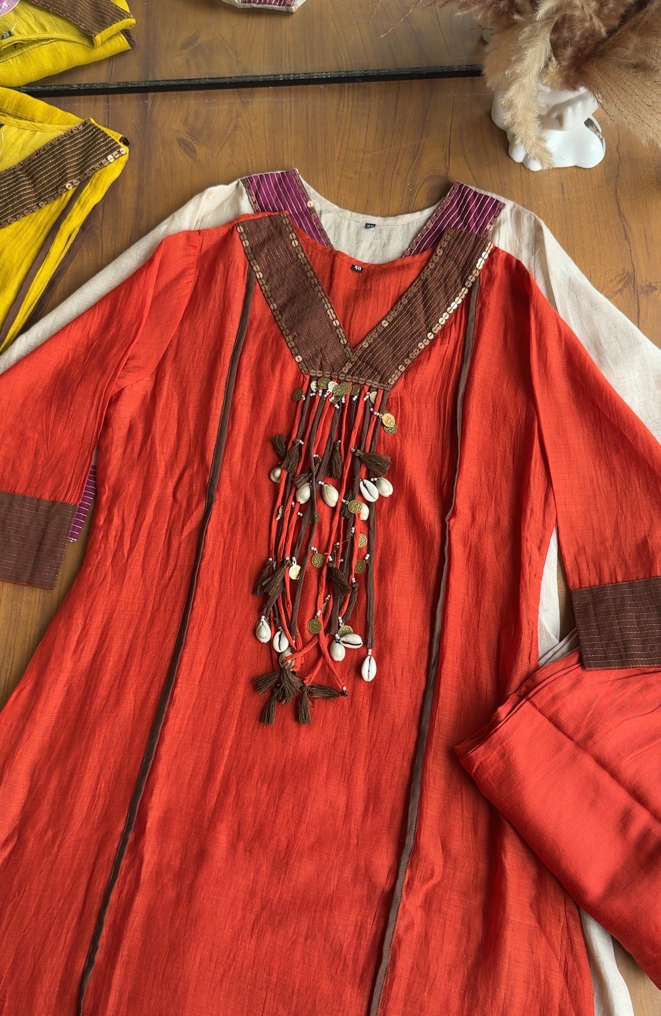 Arohi Tassel And Kaudi Latkan Dress- Red