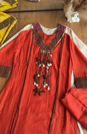 Arohi Tassel And Kaudi Latkan Dress- Red