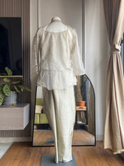 Monali  short top with pant- Ivory