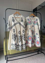 Savita Embroided Short Kurti Set
