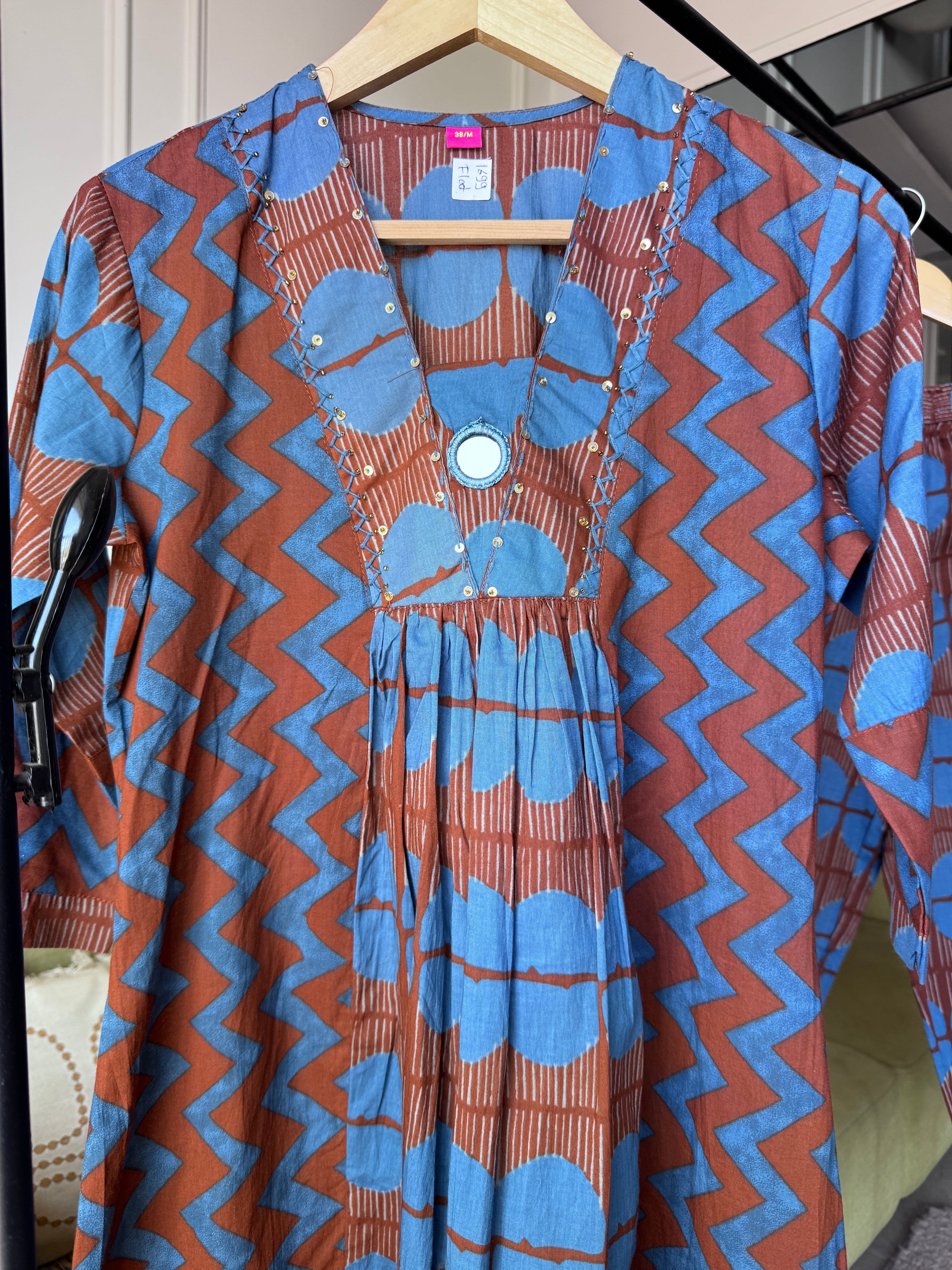 Ravina Abstract Cotton Coords - Blue