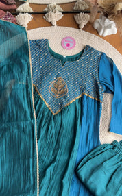 Alia Dual Tone Mul Chanderi Dress- Blue 💙