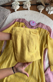 Akshara naksh neckline dress- Yellow