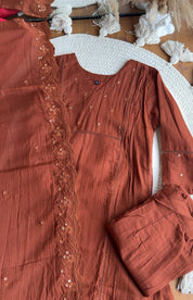 Anjali Kota Doriya Dress-Brown