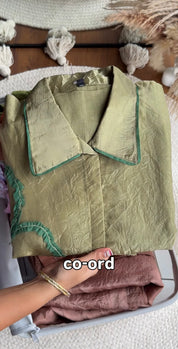 Applique Coord set - Mehndi Green