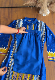 Tara Gajji Silk Abstract Print Coords- Blue