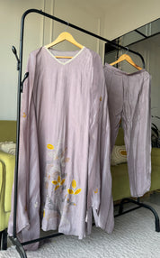 Molina Embroided Dress- Grey