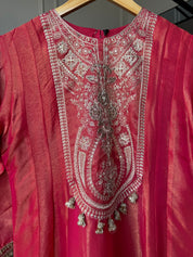 Lisha Tissue Aline Dress- Rust