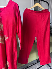 Hetal Handwork Dress- Red