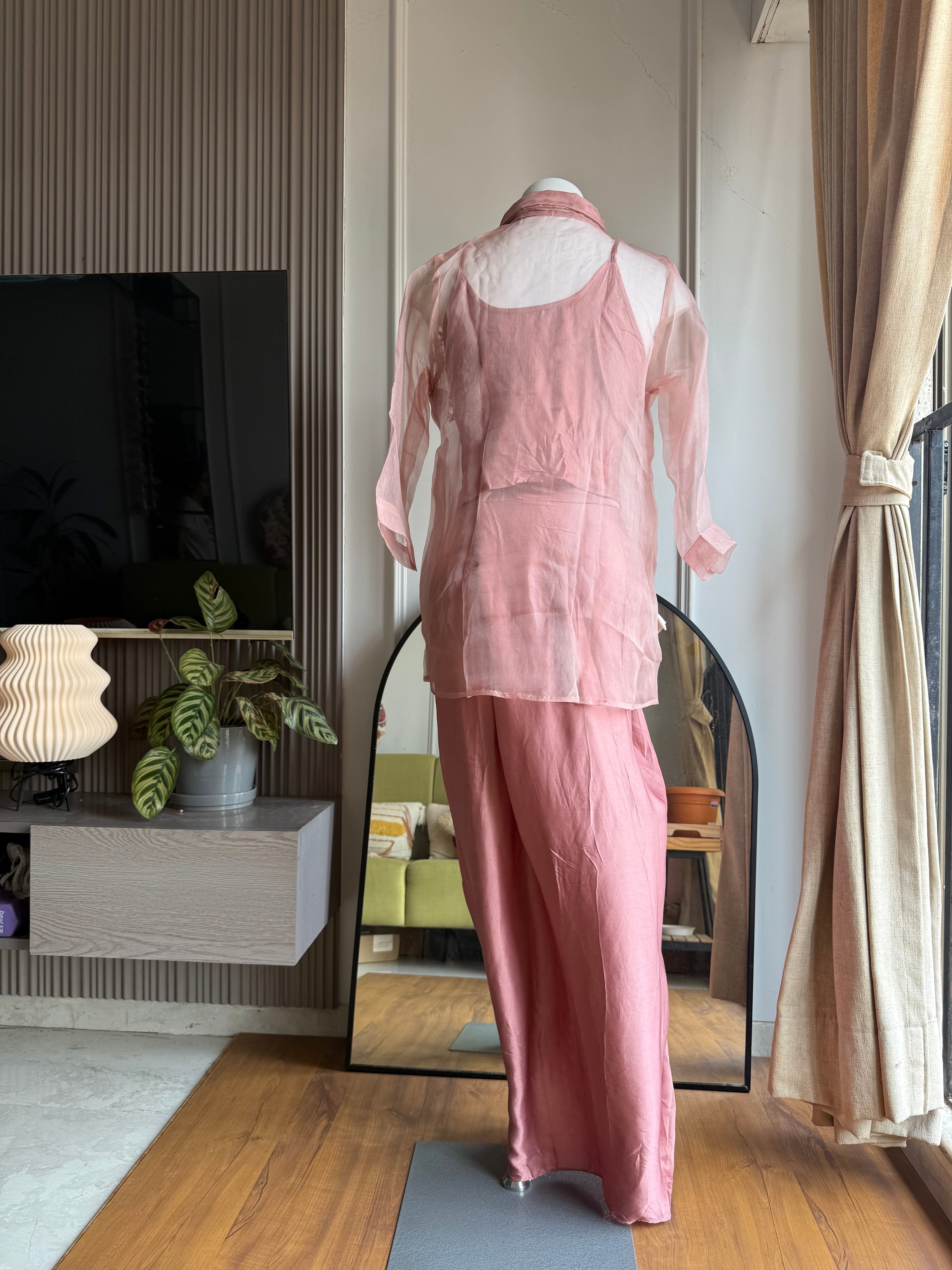 Shashi (Coord set with dhoti)- peach pink