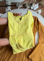 Samiksha Mul Chanderi Dress- Lemon Yellow