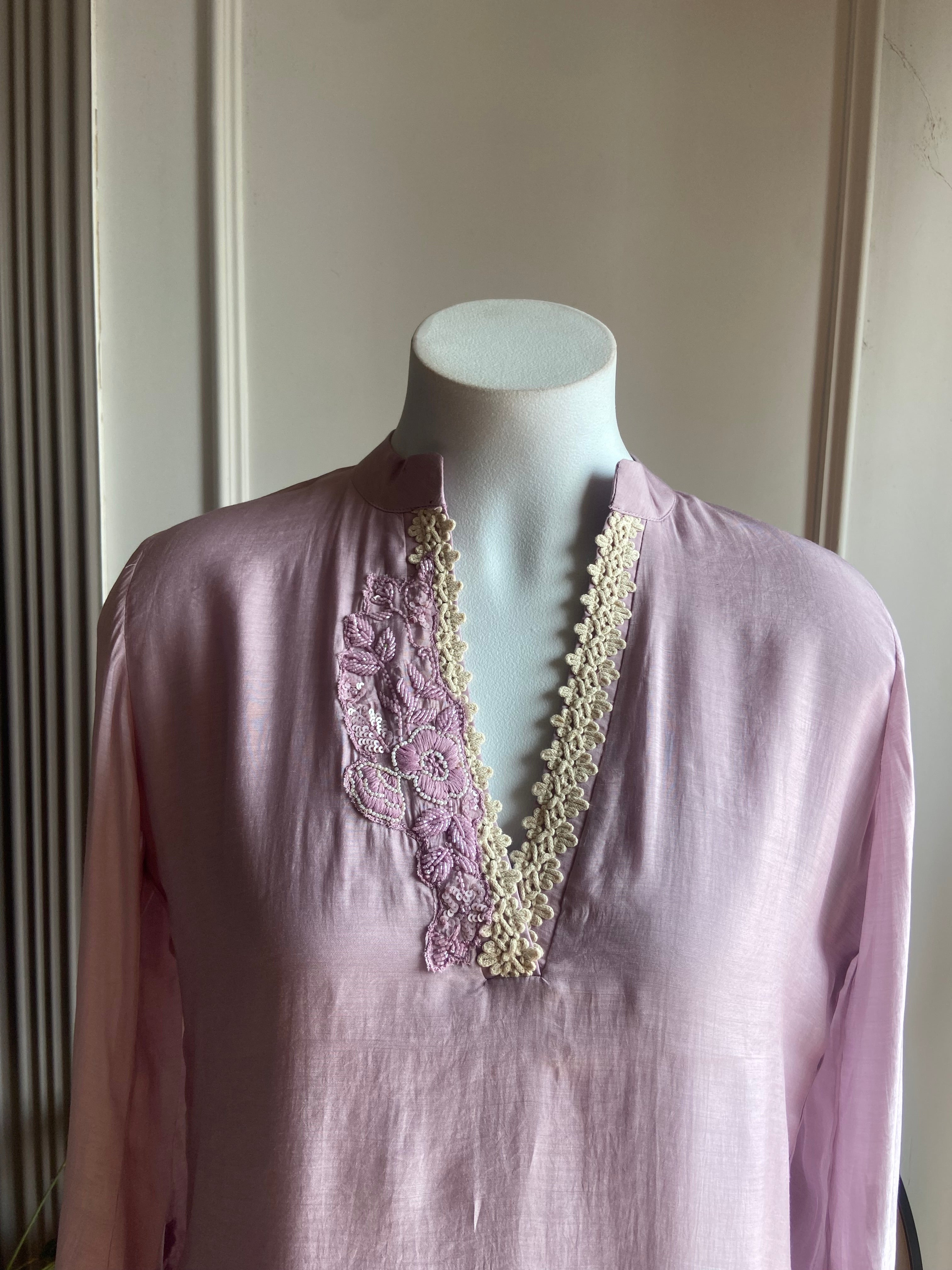 Nikita  thread work coord set (baby pink )
