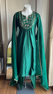 Savitri Handwork Dress- Green