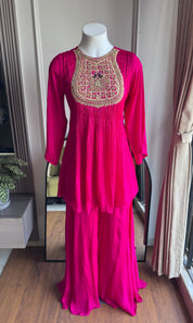 Sweta Handwork Coord Set- Pink (Make to Order)
