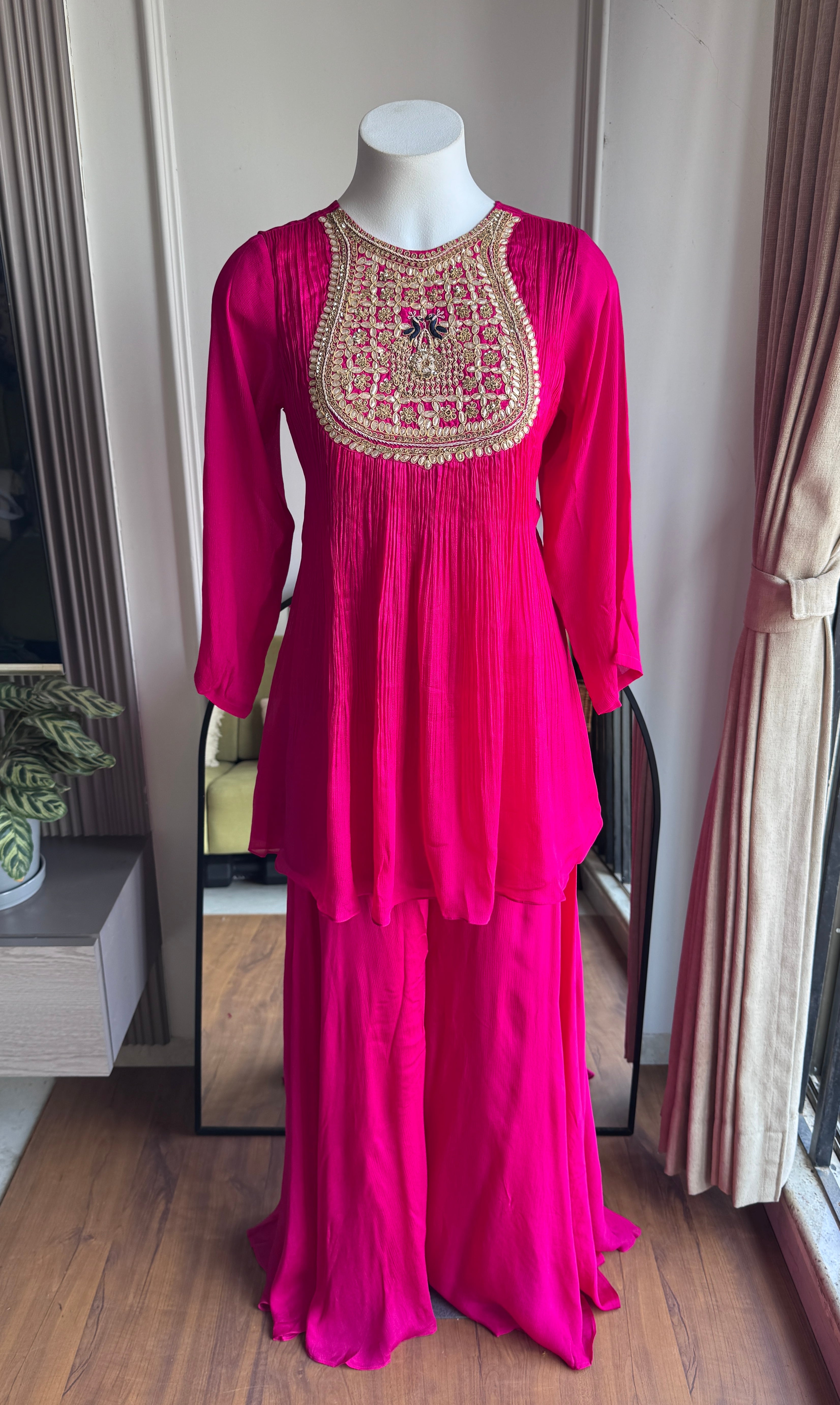 Sweta Handwork Coord Set- Pink (Make to Order)