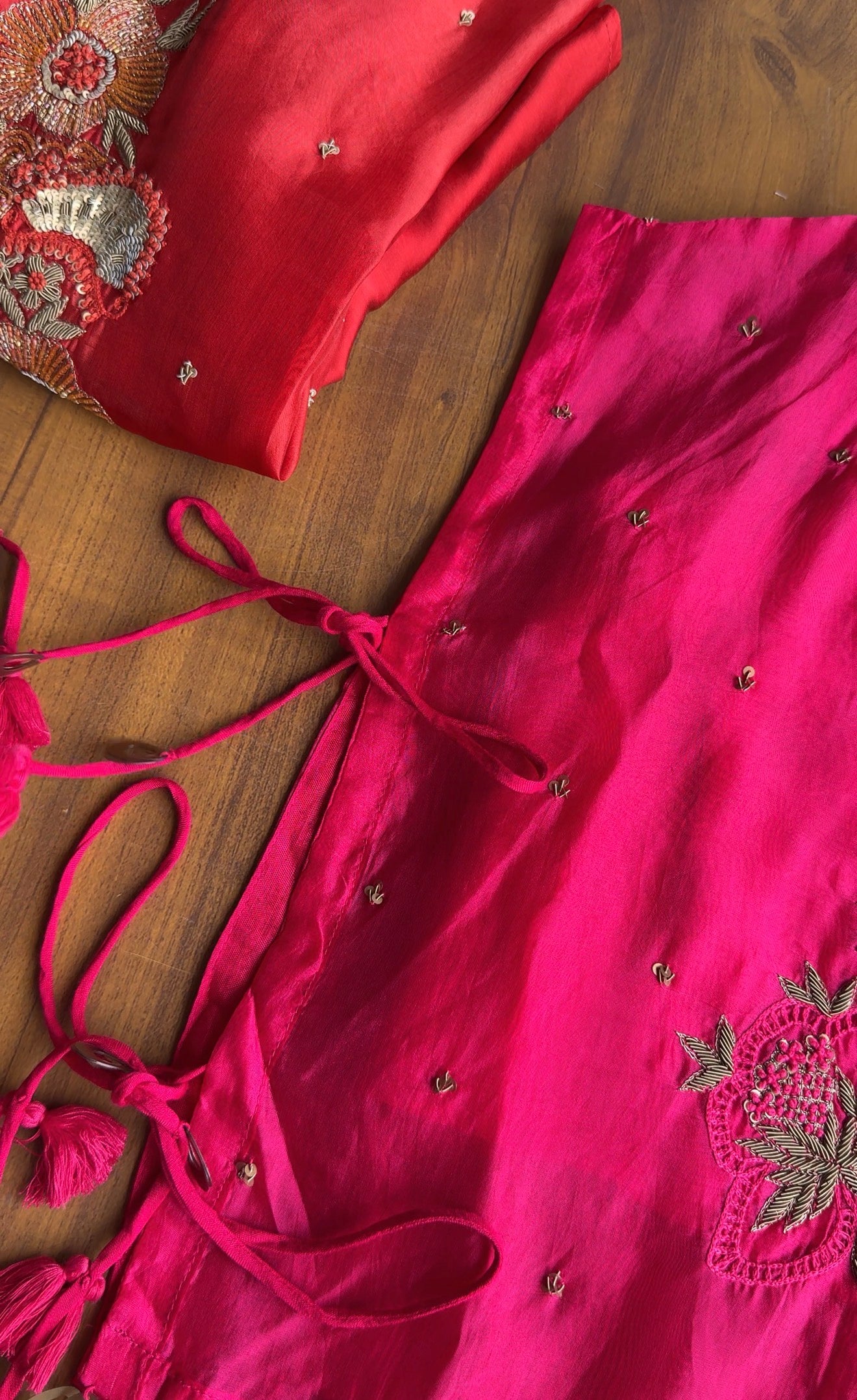 Sanjana Three Piece Indowestern With Super Flare Palazzo Pants- Pink
