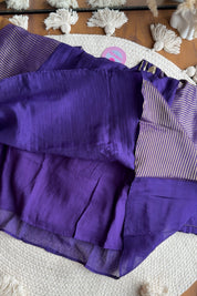 Simran Hand Zardosi Tissue And Mul Chanderi Aline Dress- Purple