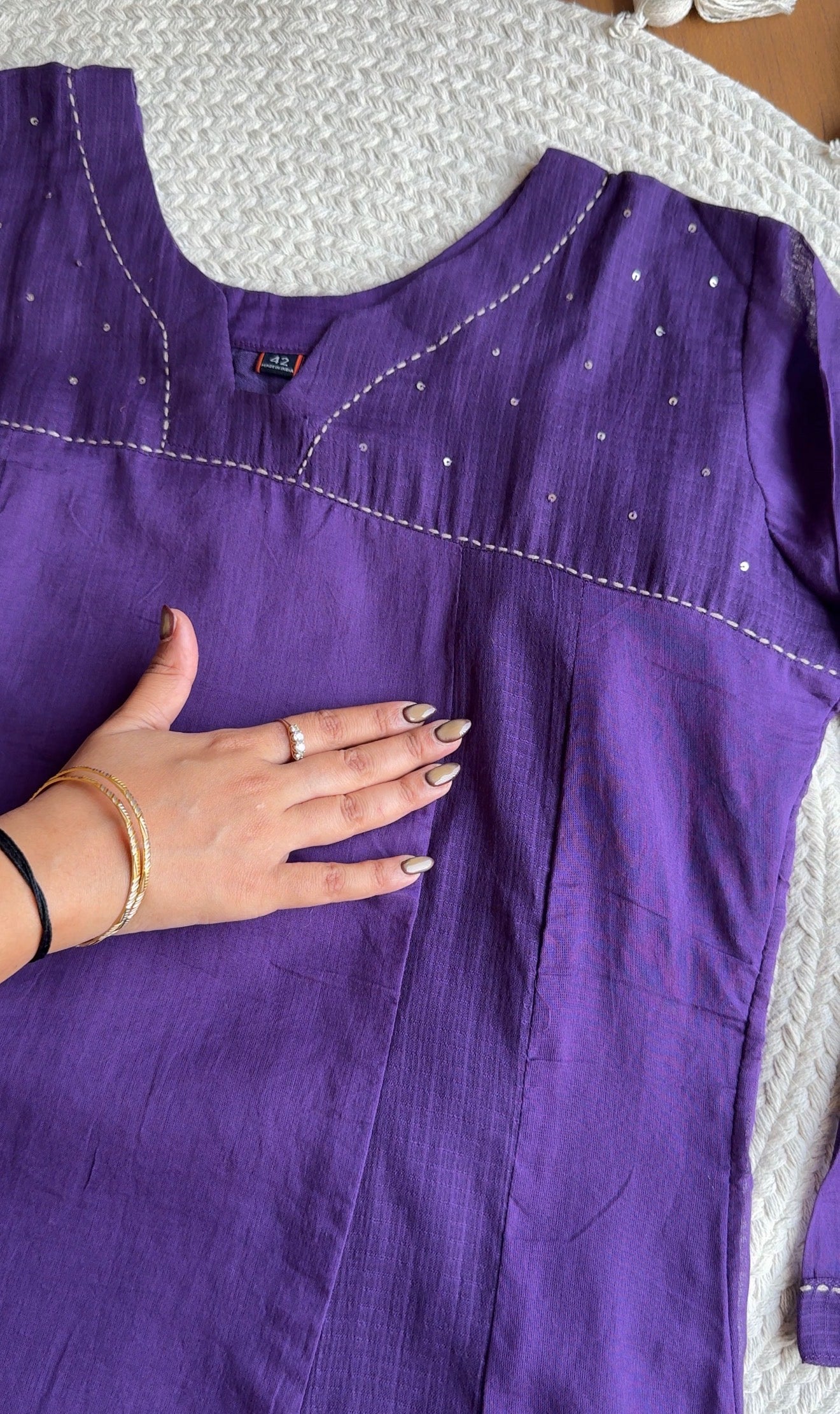 Riya Cotton With Kota Doriya Dupatta - Purple