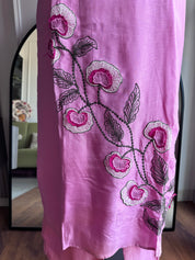 Grishma Embroided Dress- Pink